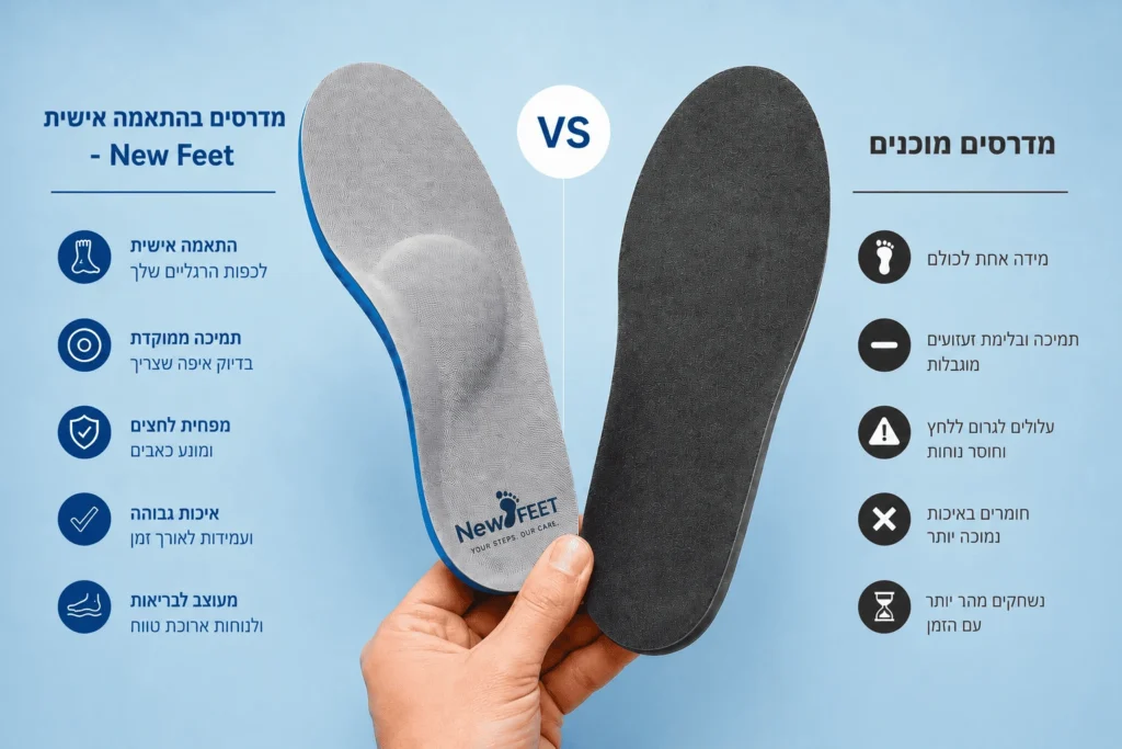 Comparison of custom newfeet orthotic insoles and ready-made insoles